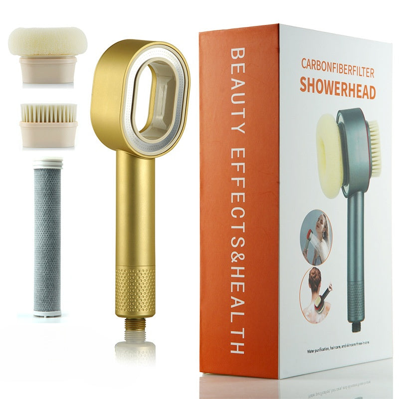 Aromatherapy shower head with brush head massage