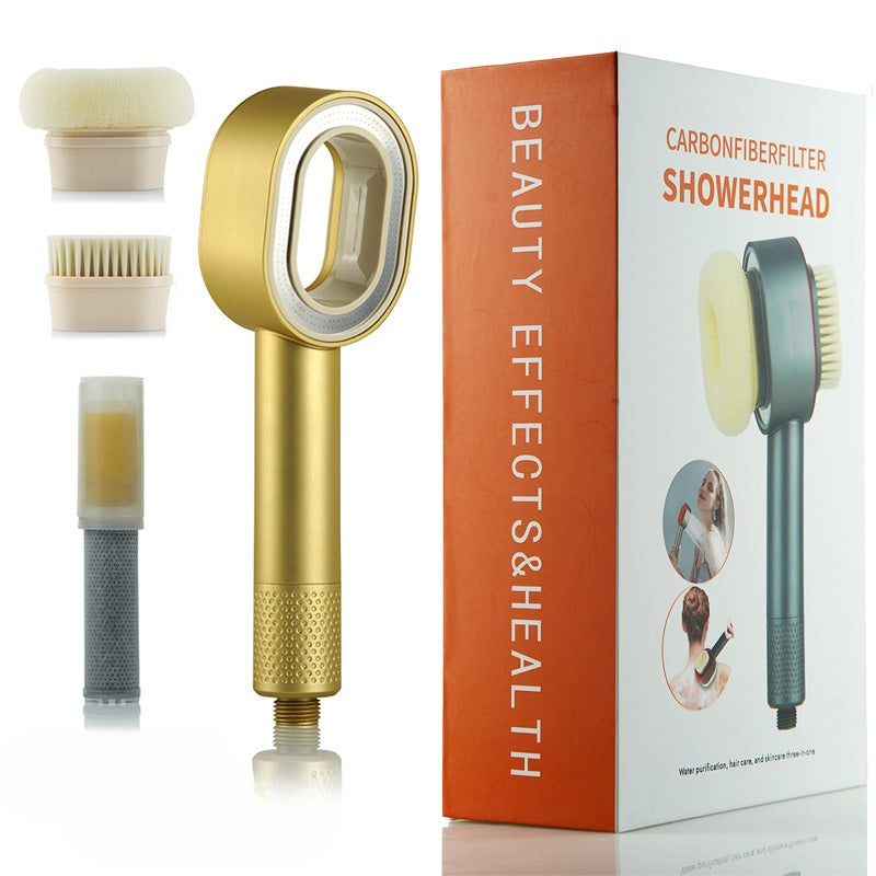 Aromatherapy shower head with brush head massage