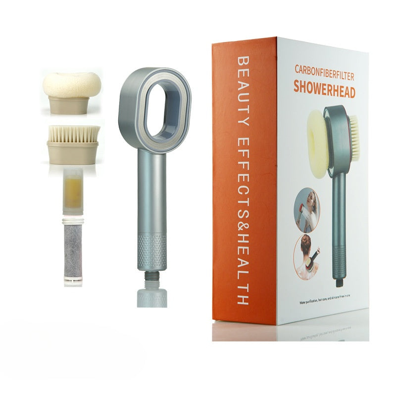 Aromatherapy shower head with brush head massage