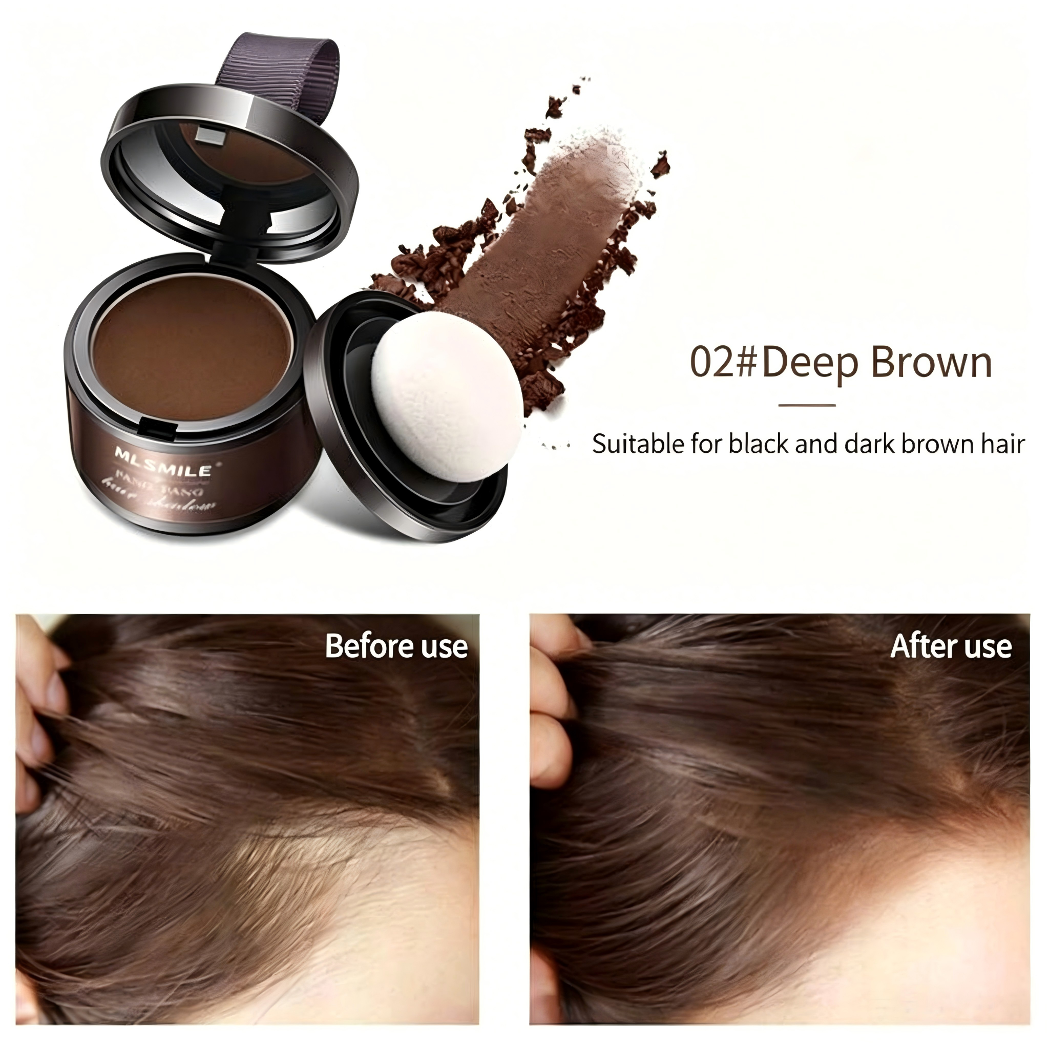 SIHI Hairline Powder, Instant Hairline & Gray Hair Cover with Applicator