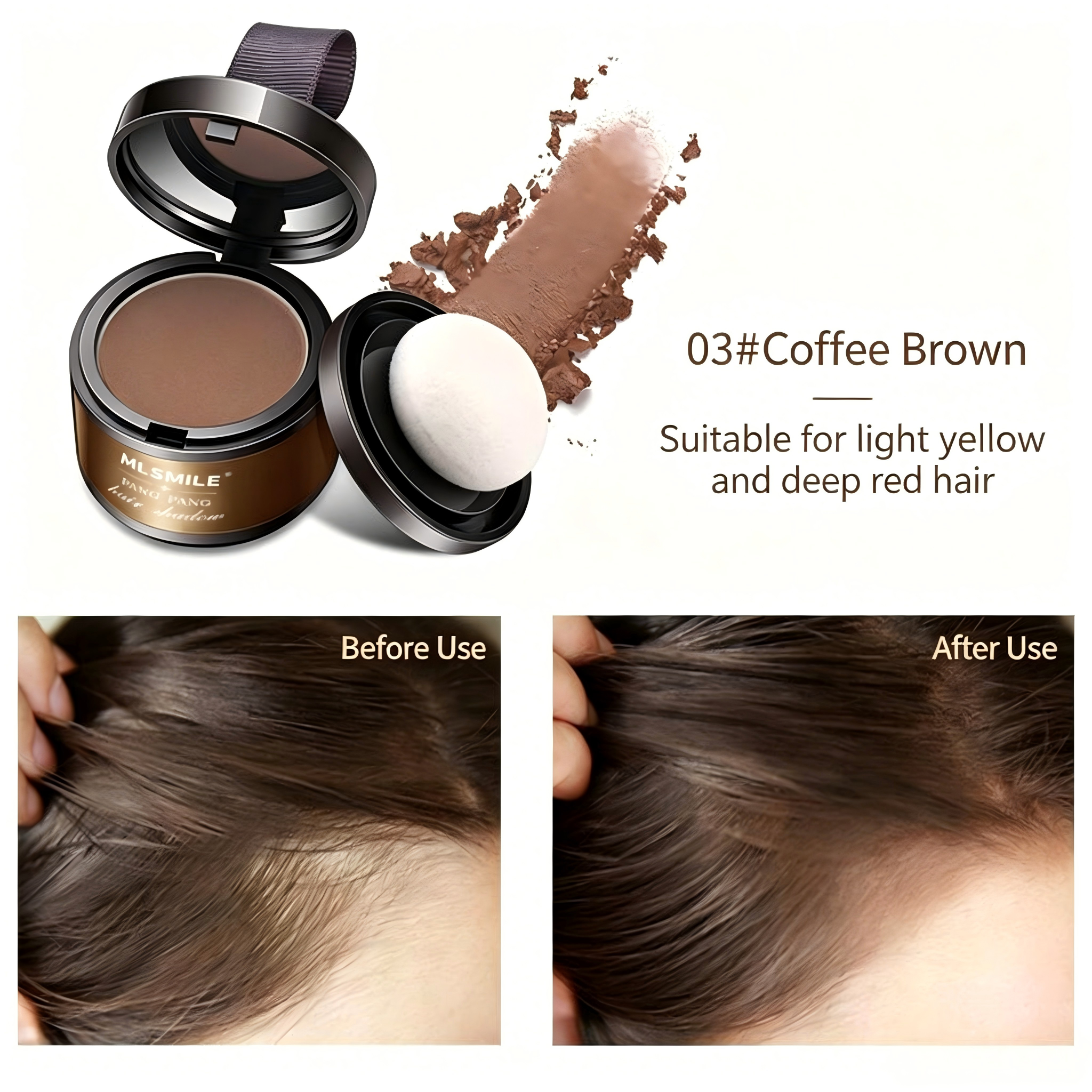 SIHI Hairline Powder, Instant Hairline & Gray Hair Cover with Applicator