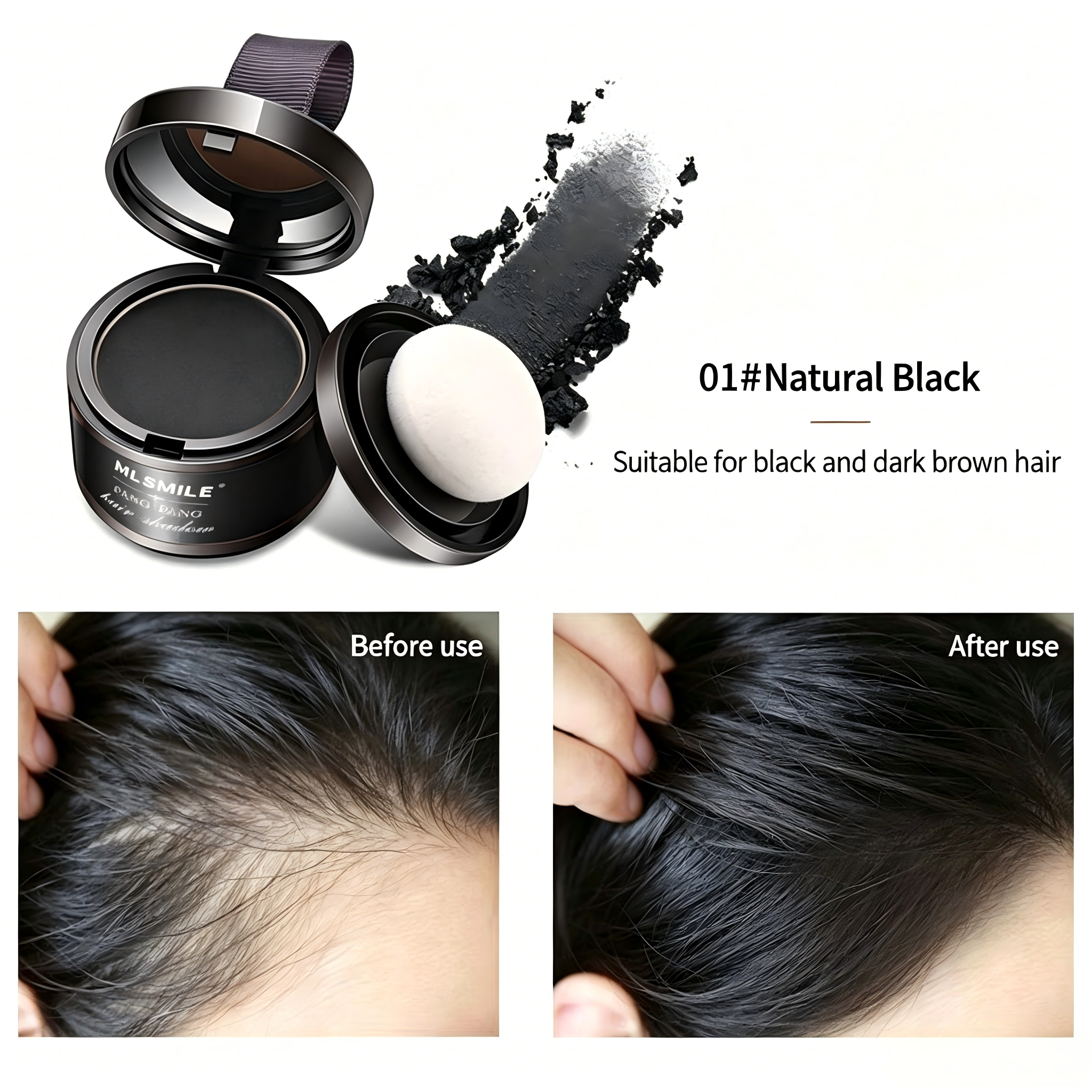 SIHI Hairline Powder, Instant Hairline & Gray Hair Cover with Applicator