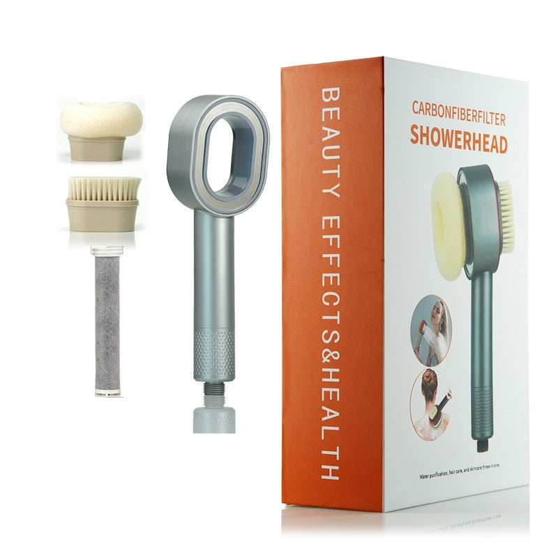 Aromatherapy shower head with brush head massage