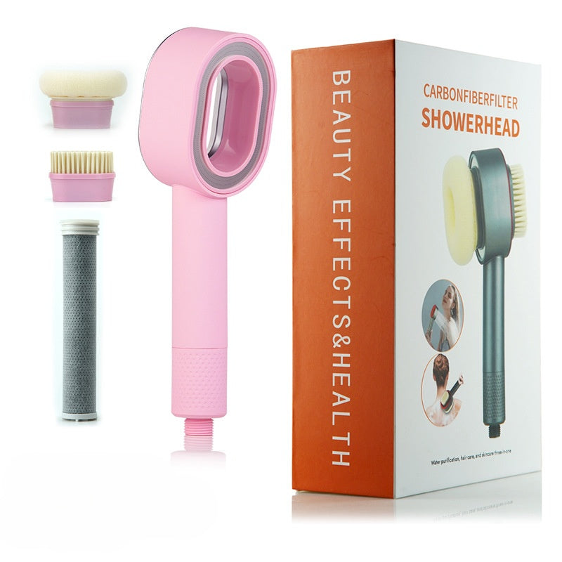 Aromatherapy shower head with brush head massage