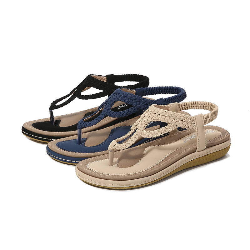 Women's Bohemian Flat Sandals – Summer Roman Style Beach Shoes