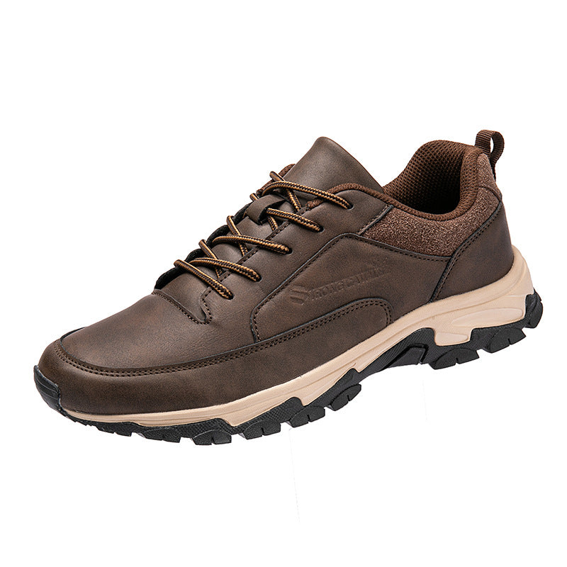 SIHI Men’s Waterproof Leather Hiking Shoes, Non-Slip Outdoor Trekking Sneakers