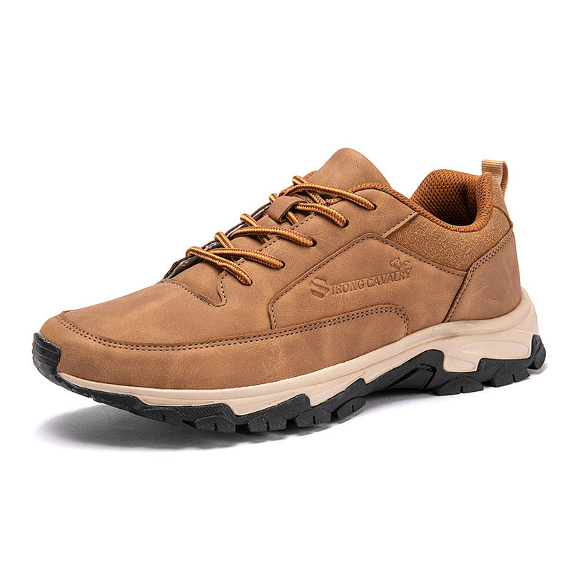 SIHI Men’s Waterproof Leather Hiking Shoes, Non-Slip Outdoor Trekking Sneakers