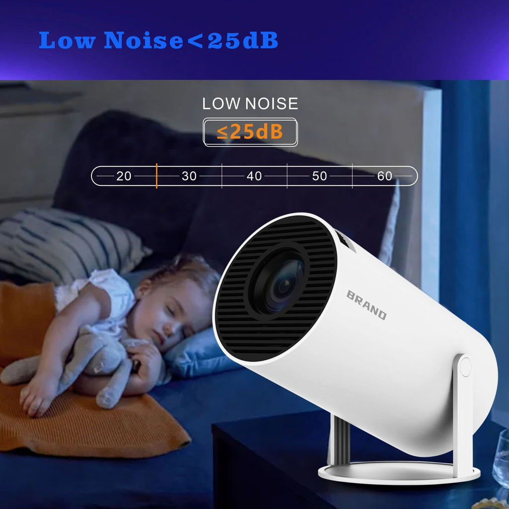 Portable Smart Projector, 1080P HD Auto Focus, Mini Projector for Home Theater & Outdoor Camping