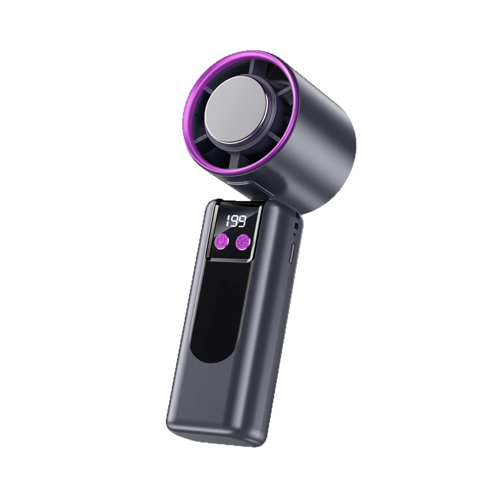 Portable Semiconductor Cooling Handheld Fan, 199 Speeds Adjustable Mini Air Conditioner Fan, Foldable 3-in-1 Neck/Desktop Hand Fan, Rechargeable Battery Outdoor Cooling Fan