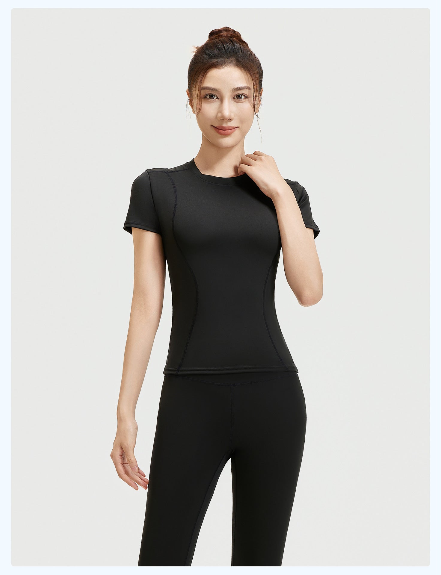 SIHI Women’s Yoga Set, Short-Sleeve Top & Leggings Workout Outfit