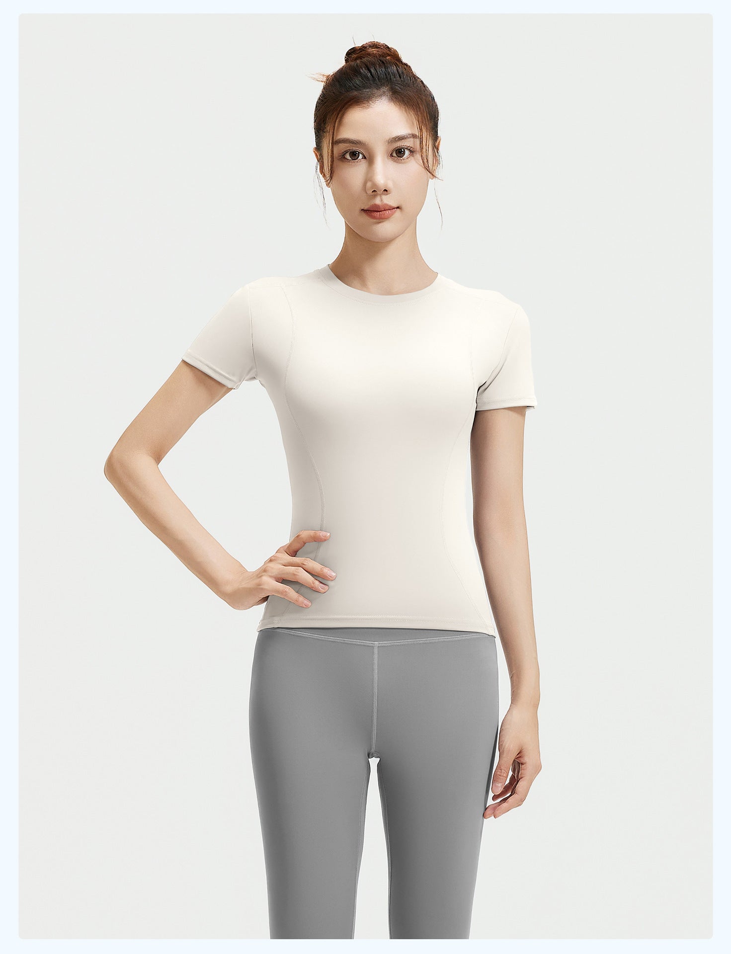 SIHI Women’s Yoga Set, Short-Sleeve Top & Leggings Workout Outfit