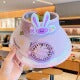 Kids Cartoon Sun Hat with Cooling Fan, UPF50+ Wide Brim Neck Flap Summer Outdoor UV Protection Hat with Whistle Chin Strap for Boys Girls