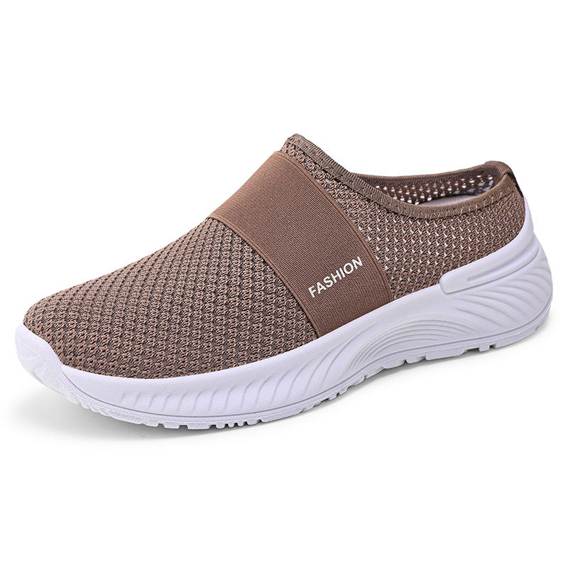 Women's Breathable Knit Mule Shoes | Lightweight Slip-On Casual Flats