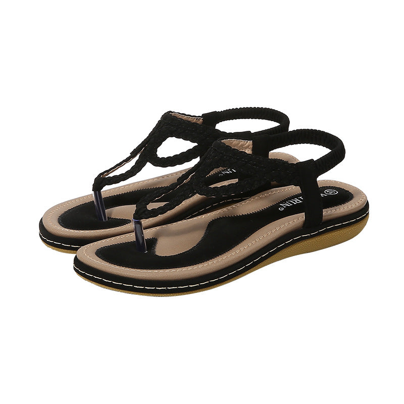 Women's Bohemian Flat Sandals – Summer Roman Style Beach Shoes