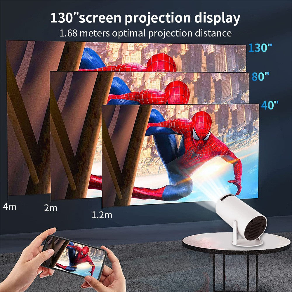 Portable Smart Projector, 1080P HD Auto Focus, Mini Projector for Home Theater & Outdoor Camping