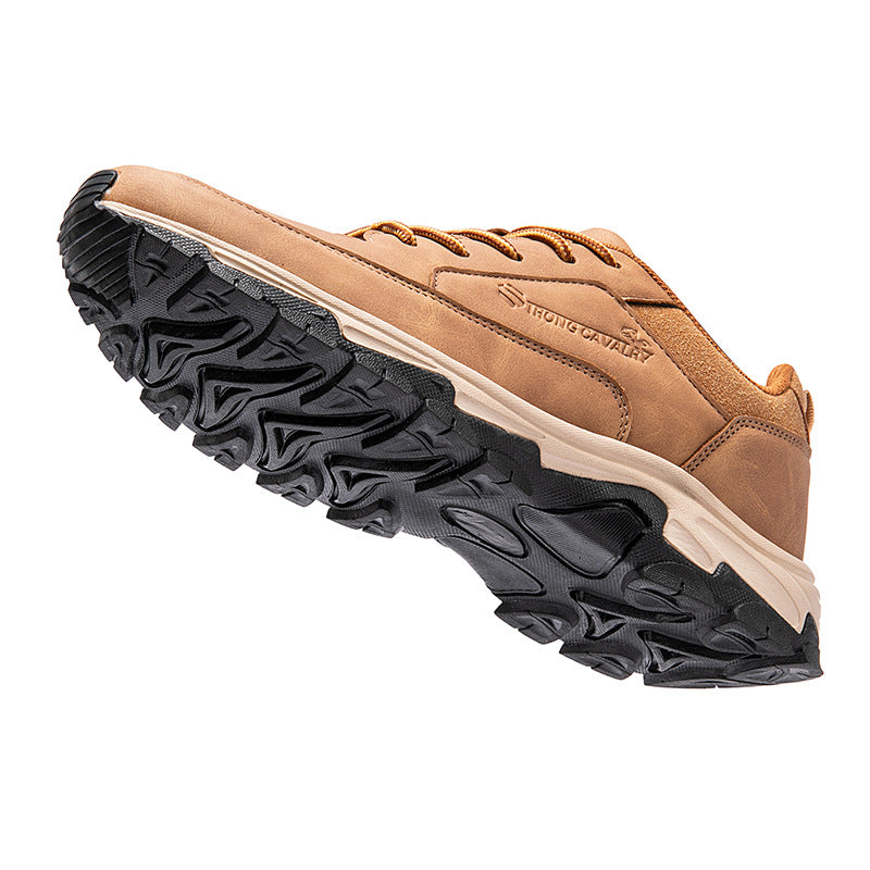 SIHI Men’s Waterproof Leather Hiking Shoes, Non-Slip Outdoor Trekking Sneakers