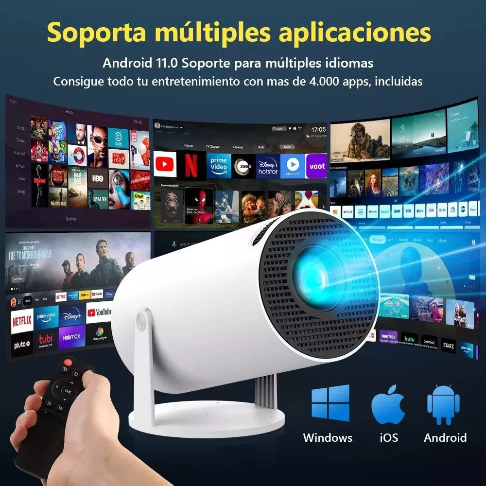 Portable Smart Projector, 1080P HD Auto Focus, Mini Projector for Home Theater & Outdoor Camping