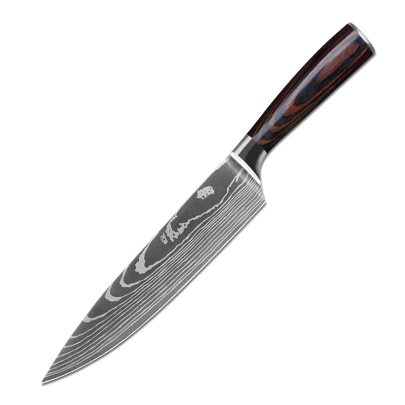 Damascus pattern vegetable cutting tool