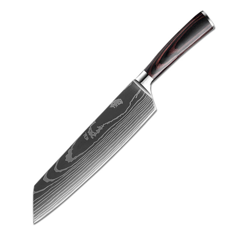 Damascus pattern vegetable cutting tool