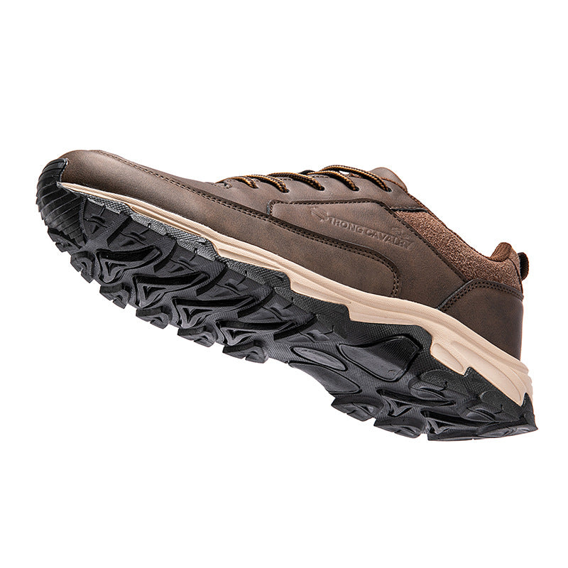 SIHI Men’s Waterproof Leather Hiking Shoes, Non-Slip Outdoor Trekking Sneakers