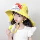 Kids Cartoon Sun Hat with Cooling Fan, UPF50+ Wide Brim Neck Flap Summer Outdoor UV Protection Hat with Whistle Chin Strap for Boys Girls