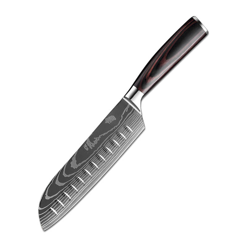 Damascus pattern vegetable cutting tool
