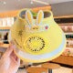 Kids Cartoon Sun Hat with Cooling Fan, UPF50+ Wide Brim Neck Flap Summer Outdoor UV Protection Hat with Whistle Chin Strap for Boys Girls