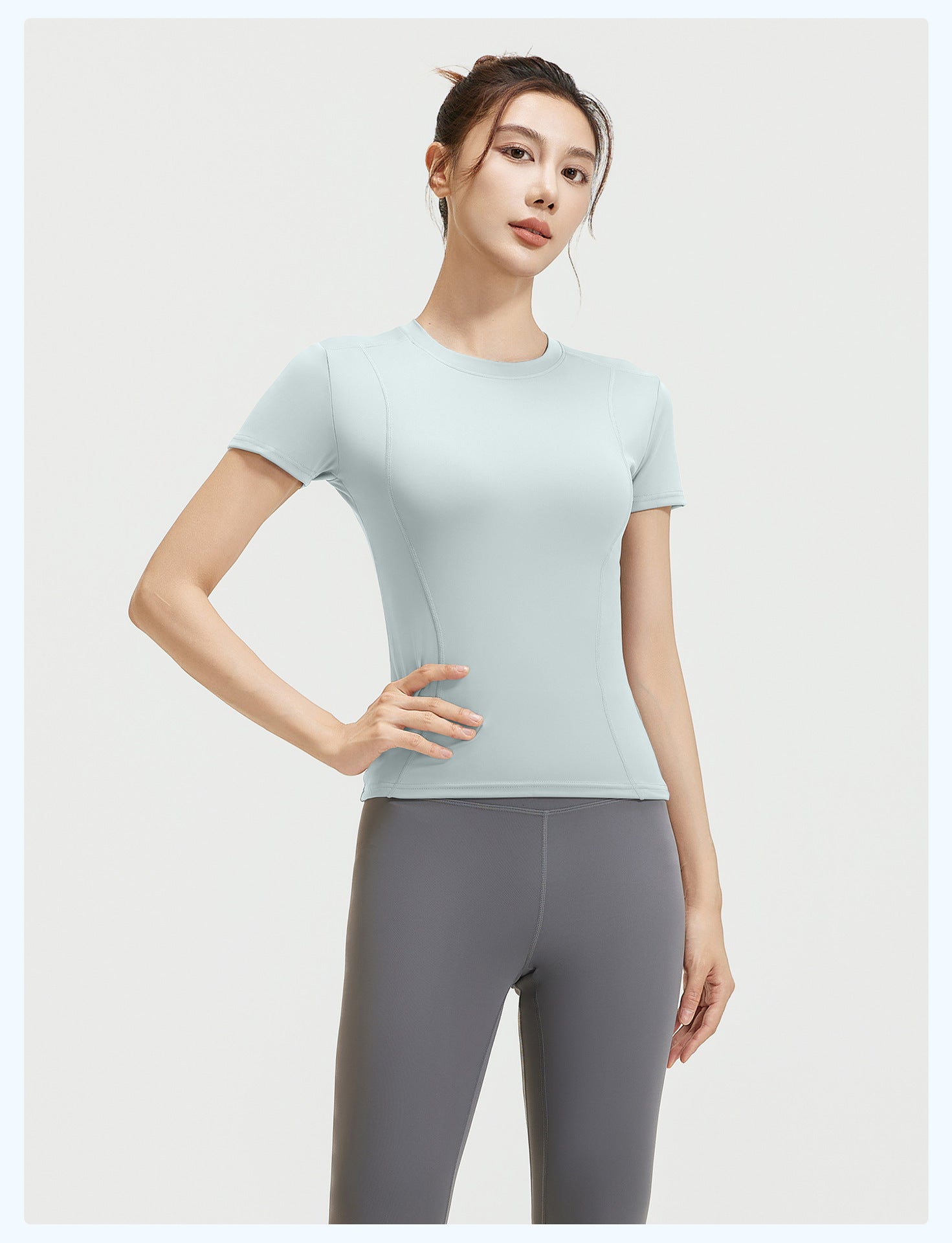 SIHI Women’s Yoga Set, Short-Sleeve Top & Leggings Workout Outfit