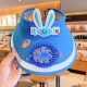 Kids Cartoon Sun Hat with Cooling Fan, UPF50+ Wide Brim Neck Flap Summer Outdoor UV Protection Hat with Whistle Chin Strap for Boys Girls