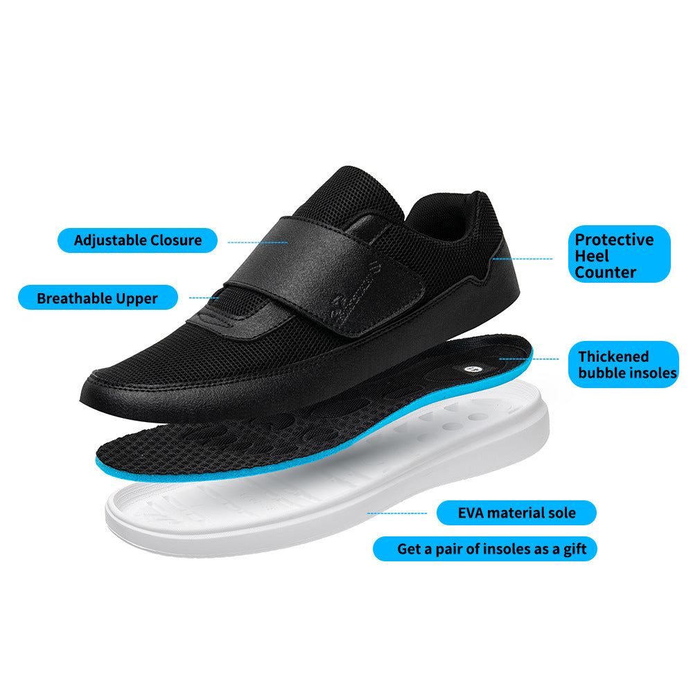 SIHI Men’s Adjustable Strap Casual Walking Shoes, Breathable Mesh Non-Slip Sneakers