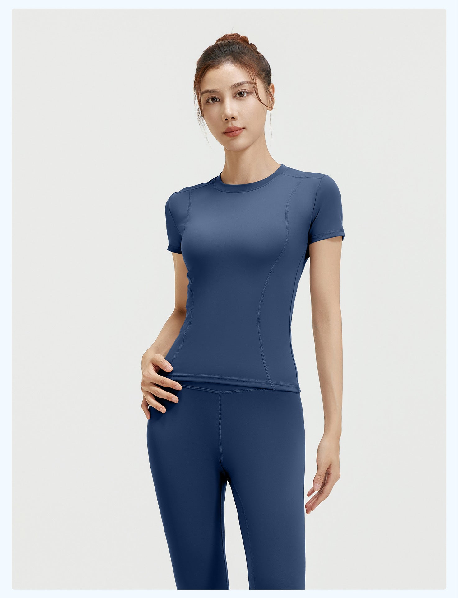 SIHI Women’s Yoga Set, Short-Sleeve Top & Leggings Workout Outfit