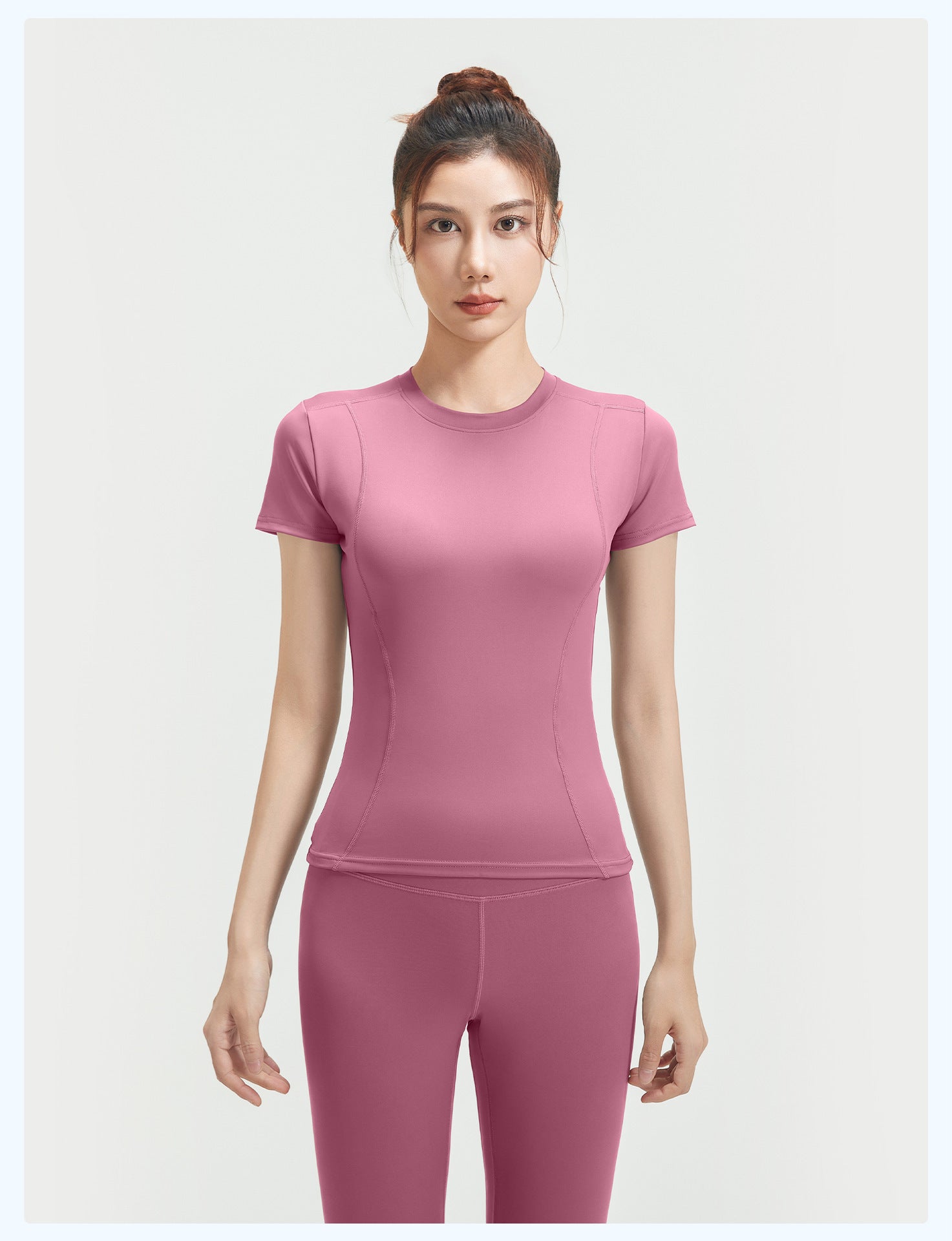 SIHI Women’s Yoga Set, Short-Sleeve Top & Leggings Workout Outfit