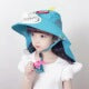 Kids Cartoon Sun Hat with Cooling Fan, UPF50+ Wide Brim Neck Flap Summer Outdoor UV Protection Hat with Whistle Chin Strap for Boys Girls