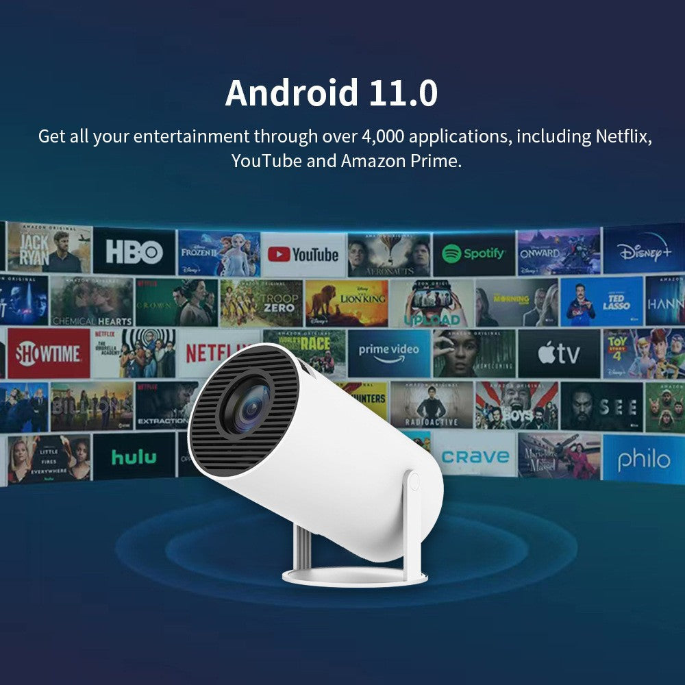 Portable Smart Projector, 1080P HD Auto Focus, Mini Projector for Home Theater & Outdoor Camping