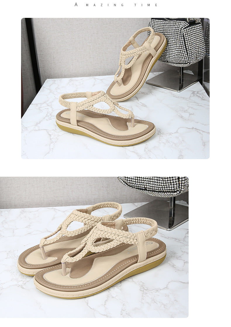 Women's Bohemian Flat Sandals – Summer Roman Style Beach Shoes