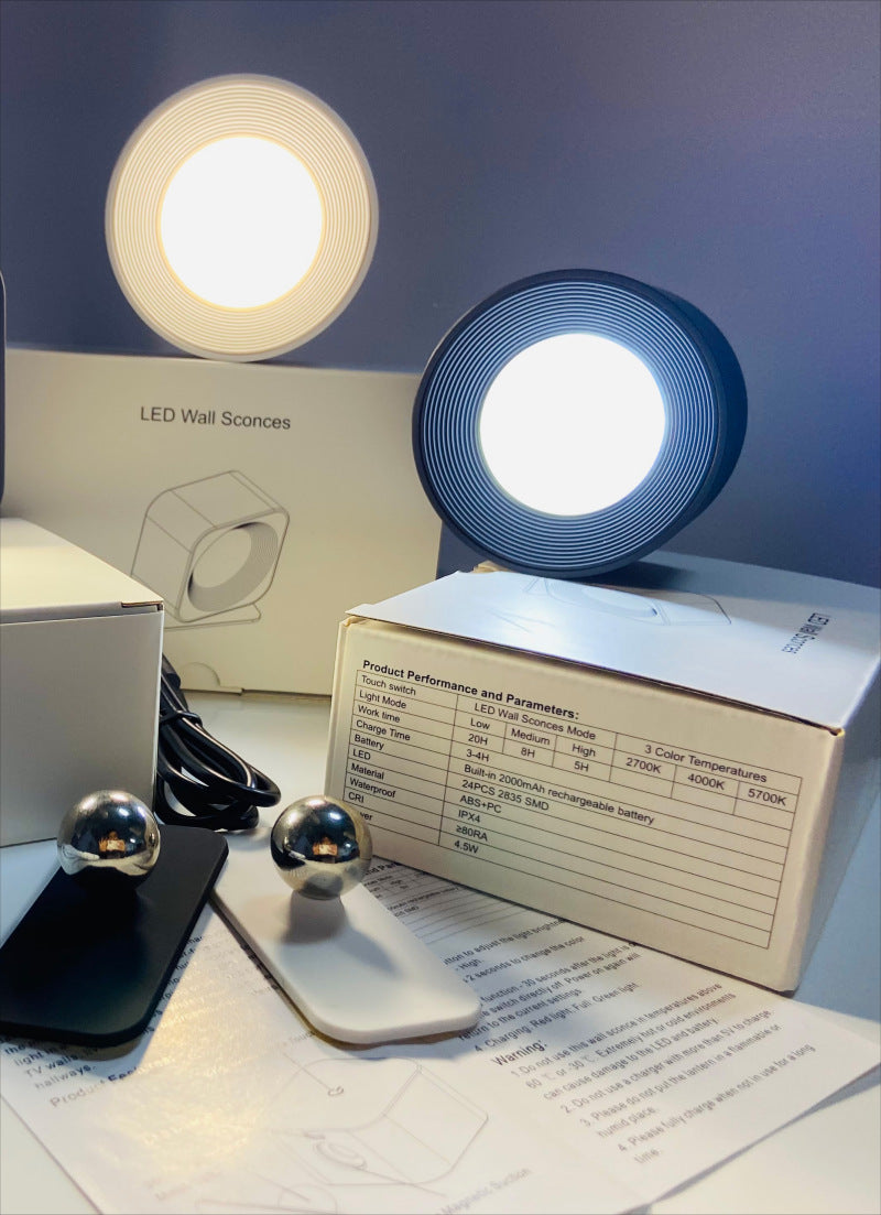 USB Rechargeable LED Wall Reading Light with Touch Control & Magnetic Mount