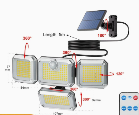 Cross-Border New Smart Induction Outdoor Lighting Solar Garden Light Wall Lamp Gate Garden Waterproof and Energy-Saving