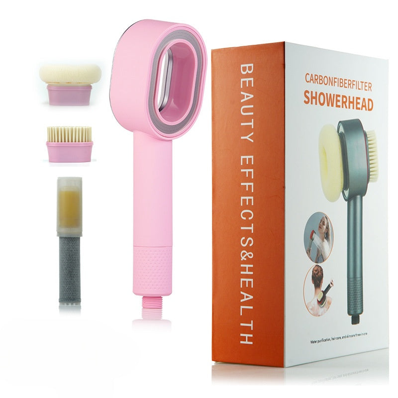 Aromatherapy shower head with brush head massage