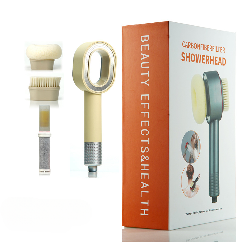 Aromatherapy shower head with brush head massage