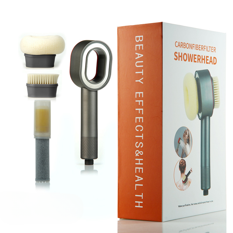 Aromatherapy shower head with brush head massage