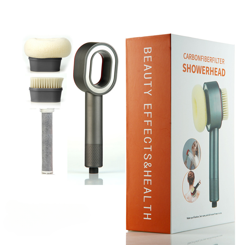 Aromatherapy shower head with brush head massage